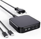 Ładowarka USB C 65 W GaN, 4-portowa szybka ładowarka z 2 USB-C i 2 USB-A