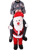 Halloween Carry Ride On Me Piggy Back Shoulder Adult Santa Claus Mascot Costume Fancy Dress