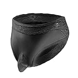 wjiNFDFG Bunte Unterhosen Sexy Unterwäsche Ice Lace Contrast Tanga T Pants String Leopard Herren (Black, One Size)