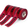TAPEBEAR Red Danger Tape 3 Pack، 3 "x1000ft High Visibility Construction Tape، Red w / Bold Black Print شريط تحذير أمان غير لاصق للمناطق الخطرة / الخطرة / Halloween Decor