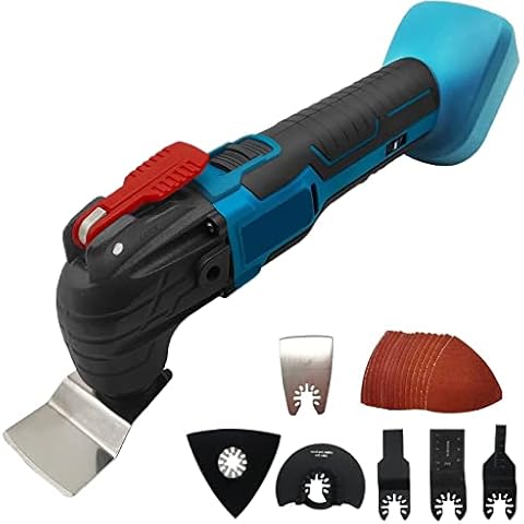 Multi-Oscillating Power Tool, Sander 6 Speeds 6000-20000RPM, 18V Cordless oscillating Tool, Cutting and Grinding Machine, Oscillating Saw with 22pcs Accs Replace for Makita Power Tool (Body Only) Cover