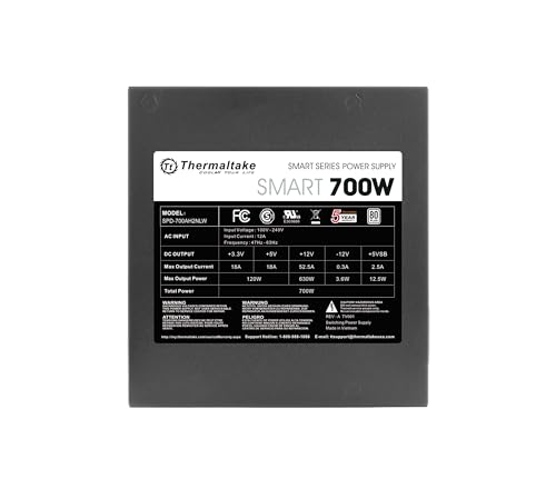 Image of Thermaltake Smart 700W 80+ White Certified PSU,Continuous Power with 120mm Ultra Quiet Fan,ATX 12V V2.3 /EPS 12V Active PFC Power Supply PS-SPD-0700NPCWUS-W,(Pack of 8)