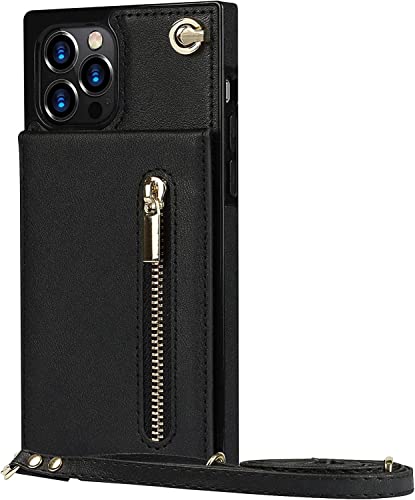 Housses anti-chocs iPhone 14 avec chaîne à bandoulière amovible et sac à main intégré