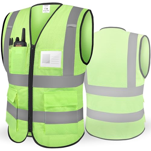 Image of TICONN High Visibility Reflective Safety Vest for Men & Women, ANSI Class 2