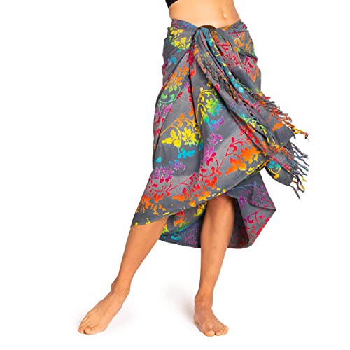 PANASIAM Sarong B810 rainbow flowers, L