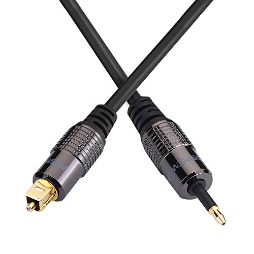image for FosPower 24K Gold Plated Toslink to Mini Toslink Digital Fiber Optical