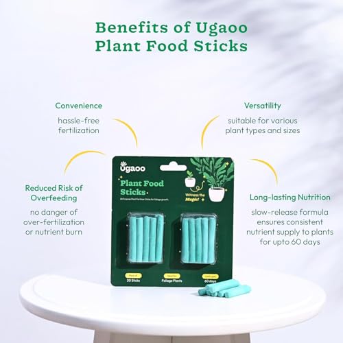Image of UGAOO Plant Food & Bloom Fertilizer Sticks Combo for Indoor & Outdoor Plants | Slow Release Plant Nutrition & Flower Booster | Fertilizer Sticks for Potted Plants | Pack of 40 (20+20)