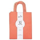 12CT Medium Coral Biodegradable, Food Safe Ink & Paper Kraft, Premium Quality Paper (Sturdy &...