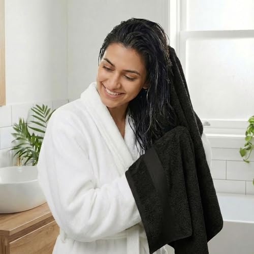 Trident 100% Cotton Bath Towel 70x140cm Black 1 Pieces - Image 4