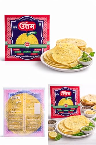 Image of Om Uttam Moong Papad - 100% Natural | Fresh and Homemade (400 Gram, Moong Papad)