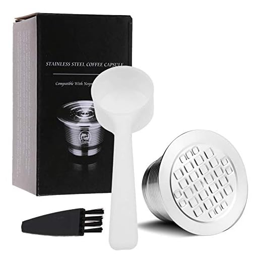i Cafilas Filtros de café recargables, reutilizables, reutilizables, de cápsulas de café de acero inoxidable, 1 cuchara y 1 pincel (cuadrado)