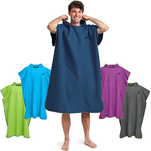 Surf poncho  ponczo do surfingu dla mężczyzn i kobiet  lekkie i kompaktowe  ponczo plażowe, poncho kąpielowe  rozmiar M, niebieski - zielony
