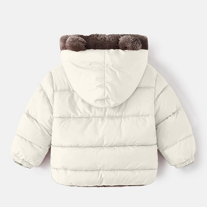 Image of Kids Boys & Girls Unisex Warm Full Sleeves Reversible Quilted Furr Jacket With Hood