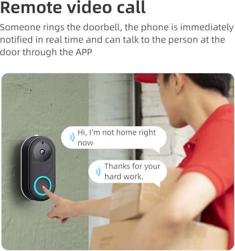 Image of Suicune Wireless Smart Video Doorbell Camera with Chime, 2-Way Talk, Night Vision, Cloud Storage, Battery Powered Video Doorbells, 2.4GHz Wi-Fi Compatible