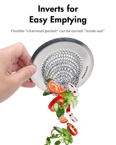 WOKDADA Reversible Kitchen Sink Strainer, Easy-to-Clean 304 Stainless Steel Sink Drainer, Replacement for Kitchen Sink Basket, Anti-Clogging, Patented Handmade Kitchen Sink Plug - Image 4