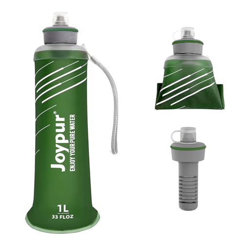 With Filter 0.01 Micron Squeeze Filtered Water Bottle 32oz For Hiking Backpacking Camping Bpa-free(green 1000ml)