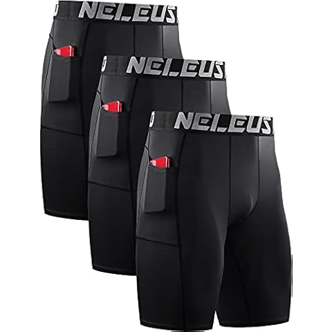 NELEUS Men's 3 Pack Compression Shorts Cover