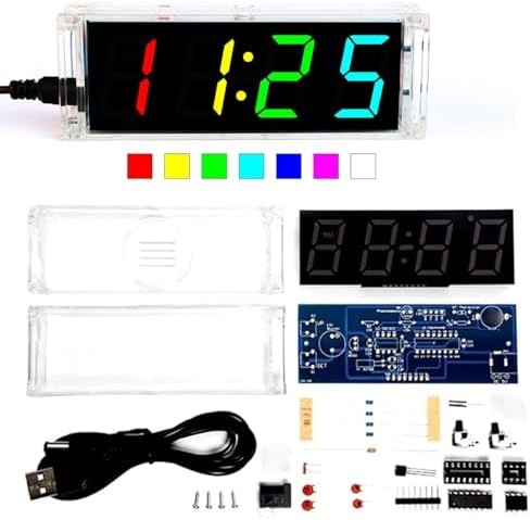 Gikfun Colorful Digital LED Electronic Alarm Clock DIY Kits Soldering Practice Learning Project EK1973