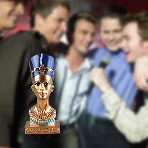 Egyptian Pharaoh Sculpture Home Ornament, Ancient Egyptian Queen Statue Small Head, Bust Resin Figurine Furniture Decor Crafts