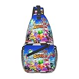 ORURYRTW Classic Stumble Guys Juego de Pecho Bolso de Hombro Hombres Mochila de Hombro de Hombro de Senderismo De Viaje De Senderismo Regalos para Estudiantes
