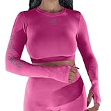 R-EVENGE Crop Top Q-Skin, T-shirt technique pour femme à manches longues pour toutes les ...