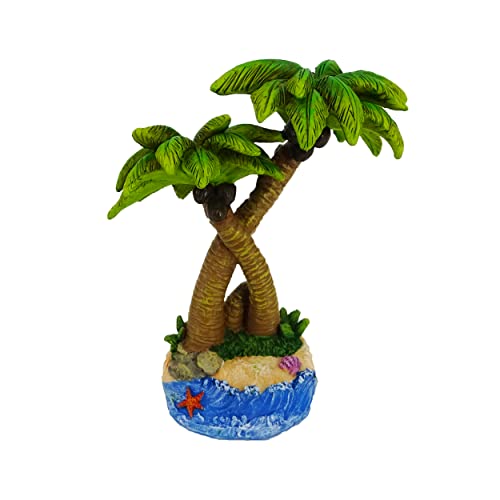 SEAKINGDOM YHH 5 Inch Palm Tree Statue, Mini Palm Decor