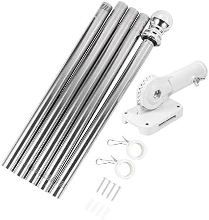 Yardwe 1 Set Stainless Steel Flagpole Outdoor Flag Holder Heavy Duty Flag Pole Clothes Rack Wall Mount Wall Mount Flagpole Flag Pole Clips Flag Pole with Base Wall Flagpole Kit to Rotate