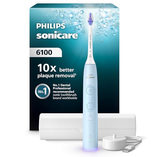 Philips Sonicare 6100, spazzolino elettrico sonico con 2 modalità di spazzolamento e 3 livelli di intensità, avviso di...