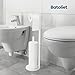 Toilet Paper Holder Stand,Toilet Paper Holder Free Standing,White Toilet Paper Roll Holder for 4 Rolls,Bathroom Toilet Paper with Storage