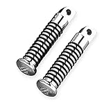 Ein paar original Harley Davidosn Fußrasten im O-Ring Design aus einer Kombination aus Chrom und schwarzem Gummi.