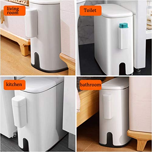 Bote de basura para baño anti olores de 10L rectangular con tapa ZAW 4