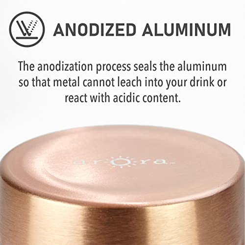 Arora Metal Anodized Hammered Copper Tumbler Set | Best Aluminum Cold-Drink Cup | 15Oz | Set Of 6 #TOP1