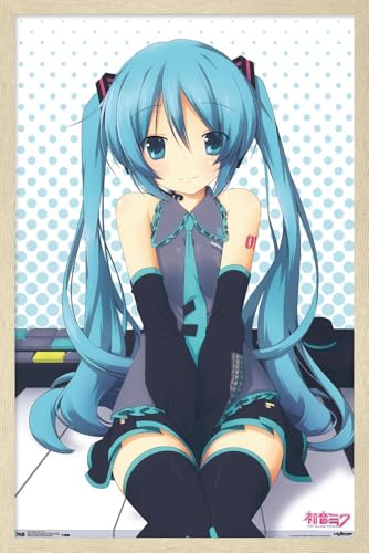 Trends International Hatsune Miku - Keys Wall Poster, 22.4L x 14.7W, Blonde Framed Version