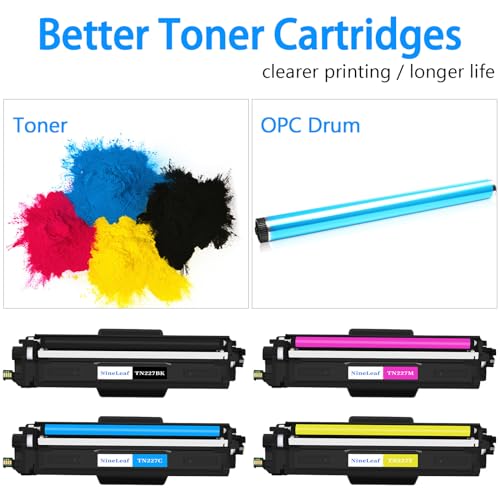 Image of NineLeaf TN227 Yellow Toner Cartridge 1 Pack for MFC-L3770CDW HL-L3270CDW | Replacement for Brother TN-227 TN227Y TN223 TN223Y High Yield use with HL-l3290CDW HL-l3210CDW MFC-L3710CDW MFC-L3750CDW