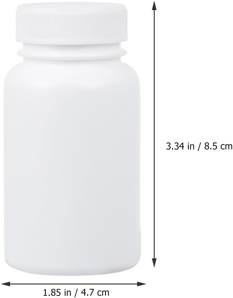 20pcs 100ml Capsule Bottle Thickened Pill Container Small Pills Holder Portable Medication Storage Bottles for Travel and Home Use White