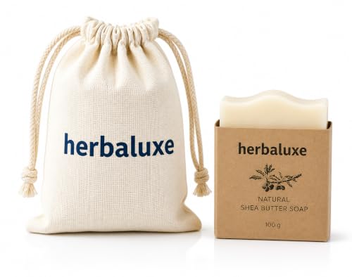 Image of Herbaluxe Natural Shea butter Bar Soaps for Deep Hydration and Skin-Brightening - Cleansing, Body Care Organic Moisturizing Gentle Fragrance Blend soaps
