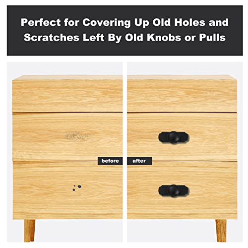 Black Cabinet Knobs With Backplate, 8 Pack Solid Dresser Knob, 1 1/5" (30Mm) Diameter Round Matte Black Bifold Closet Door Knobs Kitchen Cabinet Handles Pulls Knobs For Cabinets And Drawers Hardware #TOP4