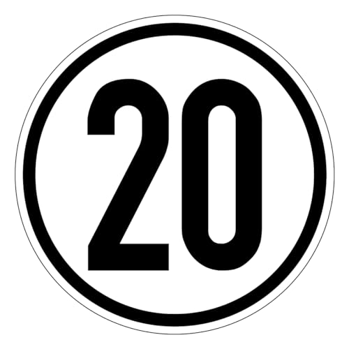 Adhesivo de velocidad, 20 cm de diámetro, 20 km/h