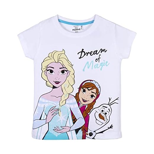 CERDÁ LIFE'S LITTLE MOMENTS Flick-pack 2 barnkortärmad T-shirt Elsa, Anna och Olof från Frost 2 perfekt för sommaren | T-shirtar i bomull 100% av Disney officiellt licensierad vit, normal
