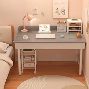 GEBYUI ホーム＆キッチン/家具/子ども用家具/鏡台| 子ども用安全鏡台 天然木風カラフルデザイン 高さ調節可能 収納棚付き 柔らか LED 照明 3 才以上お子様向け お化粧遊び・身だしなみ習慣育成家具​