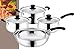 StarCrafts 72028 Stainless Steel Capsule Bottom Cookware Set with Glass Lid - 7 Piece