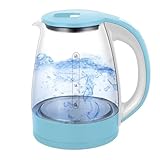 [Caividom]【電気ケトル 防乾燥】2L大容量 4分速沸 自動電源オフ機能搭載 高硼ケイガラス製 ホワイトデーギフト対応 家庭用/寮生活/事務所向け 1500W省エネ設計 白