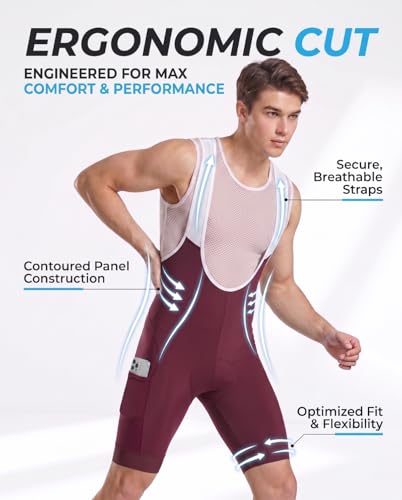 Image of Ceroti Custom Apparel Service Men's Pro Long Inseam Cycling Bibs, Side Cargo Pockets Bibs Optional,Bike Shorts UPF50+