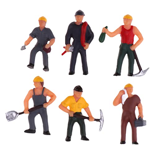 6 Pz 1/87 Scala HO Dipinta Modello Persone