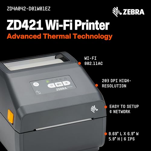 Image of Zebra ZD421 Thermal Shipping Label Printer | 4x6 | No Ink Required