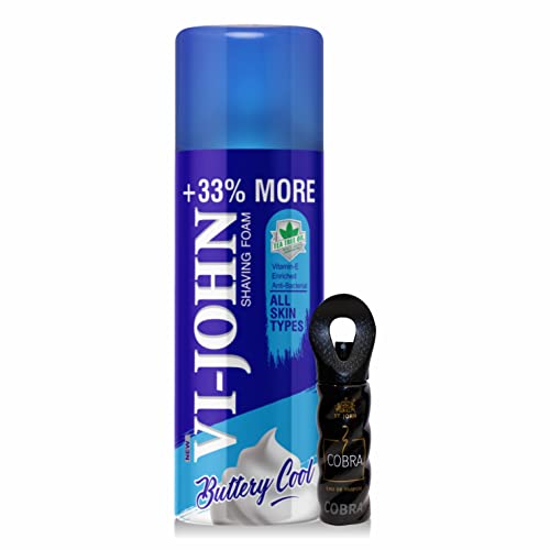 Image of VI- JOHN Shaving Kit For Men, Shaving Foam For Men (400gm), Cobra Perfume (30ml)