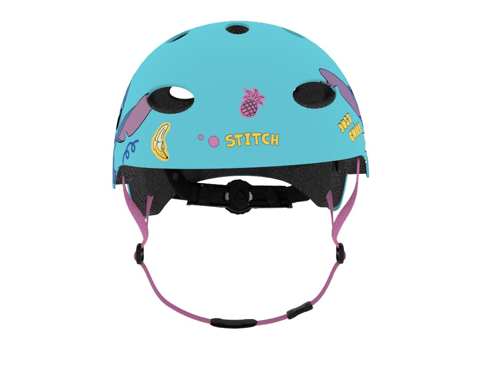 Seven Polska Disney - Casco da bicicletta Stitch, Roller Blades, Skater, 52-56 cm, a partire da circa 6 anni