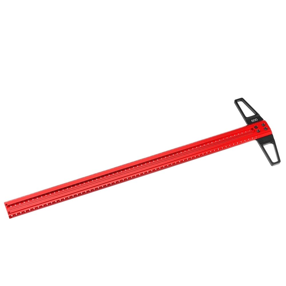 VIDOO Marcador Línea Precisión TS Carpintería Regla T Aleación Aluminio Calibre Marcado Posicionamiento Agujeros-600mm