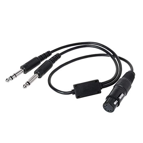 Black Durable Aviation Headset for bus XLR to GA (Dual Plug) Pilot Headset Adapter Converter Headphone Earphone Accessories