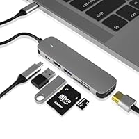 USB C Hub HDMI, Adaptateur 6 En 1 Avec 4K HDMI, 100W PD, 2 X USB